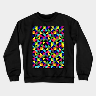 Geometric Art in Multi Rainbow Colours Mosaic Crewneck Sweatshirt